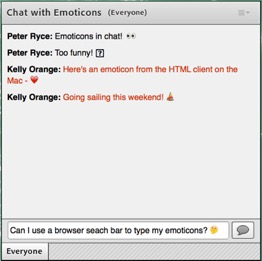 Chat with emoticons