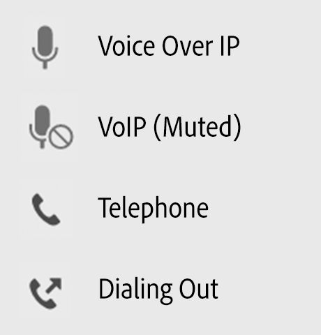 graphic showing different audio icons and what they mean